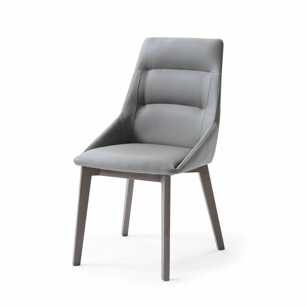 Homeroots Gray Faux Leather & Metal Dining Chair 25 x 20 x 35 in. 370656